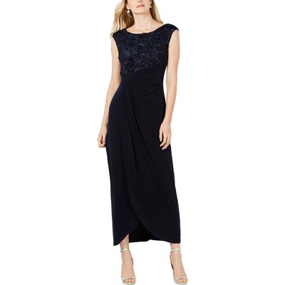 

Женское темно-синее вечернее платье с короткими рукавами Connected Apparel Petites  BHFO 8220, Navy