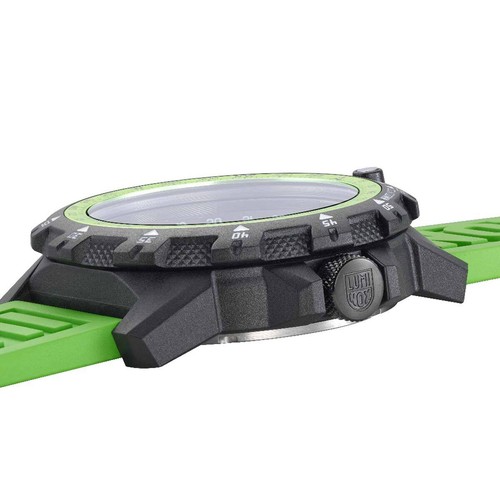 Pre-owned Luminox Men's Watch Commando Raider Compass Beige Dial Green Rubber Strap 3337