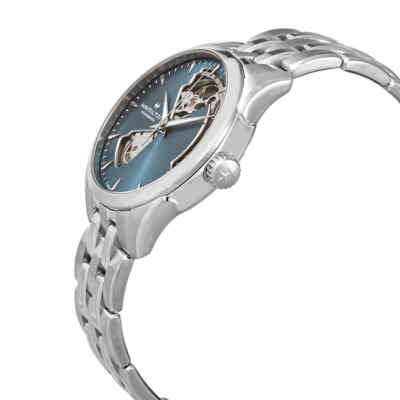 Pre-owned Hamilton Jazzmaster Open Heart Automatic Blue Dial Ladies Watch H32215140