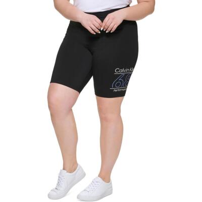 Calvin Klein Performance Womens Logo Fitness Bike Short Athletic Plus BHFO 9361