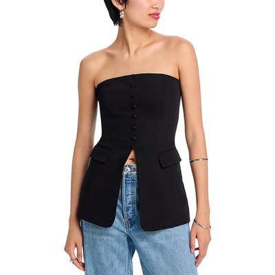 Fore Womens Black Buttons Pockets Strapless Off The Shoulder XS BHFO 1600