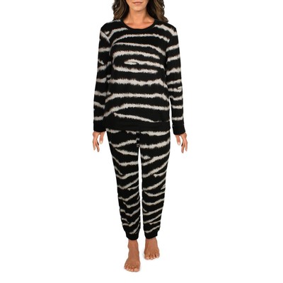 

Kensie Womens B/W 2 Piece Comfy Sleepwear Pajama Set Loungewear  BHFO 1593, White/black