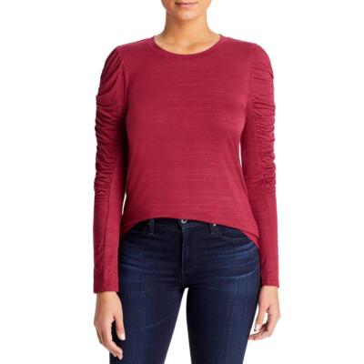 

Женский красный пуловер с круглым вырезом и рюшами Cupio  BHFO 2130, Wild currant