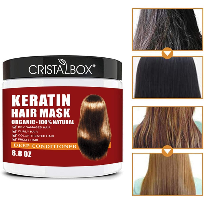 Keratin Hair Mask,Deep Repair Damage Hair Root, 250Ml Hair Mask for Dry Damaged 