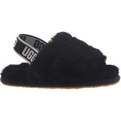 Черные тапочки Ugg Girls T Fluff Yeah 7 Medium (B,M) для малышей BHFO 0770