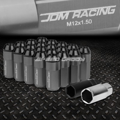 JDM АЛЮМИНИЕВЫЕ ГАЙКИ С МЕТАЛЛИЧЕСКИМИ НАКОНЕЧНИКАМИ ДЛЯ ПИСТОЛЕТА с КОЛПАЧКОМ + КЛЮЧ 20 шт./КОМПЛ. M12X1.5 23 ММ В ДИАМЕТРЕ / 53 ММ В ВЫСОТУ
