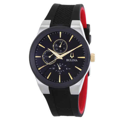Pre-owned Bulova Modern Millenia Chronograph Quartz Black Dial Men's Watch 98c146