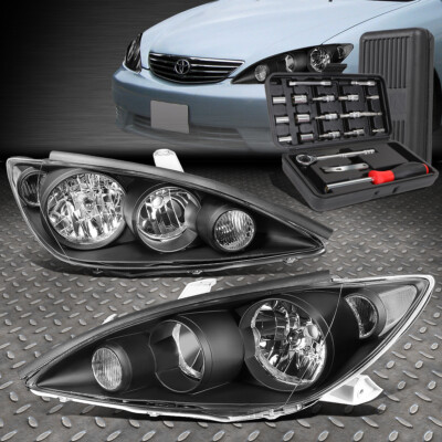 ДЛЯ 05-06 TOYOTA CAMRY ЧЕРНЫЙ КОРПУС ПРОЗРАЧНАЯ УГЛОВАЯ ФАРА ГОЛОВНОГО ФОНАРЯ + НАБОР ИНСТРУМЕНТОВ