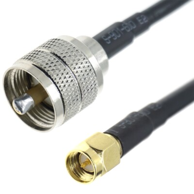 UHF male PL259 to SMA male Plug connector lot RF Coaxial Cable Coax jumper RG58