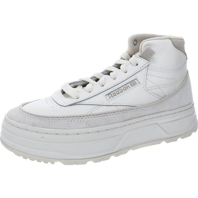 Высокие кроссовки Reebok Womens Club C Geo Mid Ivory 8 Medium (B,M) BHFO 0807