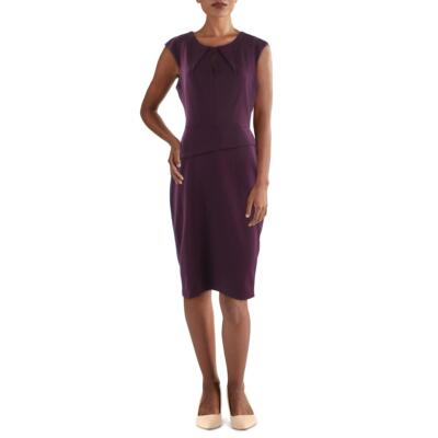 

Calvin Klein Женское фиолетовое вязаное рабочее платье-футляр без рукавов  BHFO 4234, Aubergine