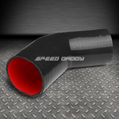 3-3,53-СЛОЙНЫЙ 45-ГРАДУСНЫЙ ОТВОДНОЙ ШЛАНГ ТУРБОНАДДУВА / ИНТЕРКУЛЕРА / ВПУСКНОГО СИЛИКОНОВОГО РЕДУКТОРА ЧЕРНОГО ЦВЕТА