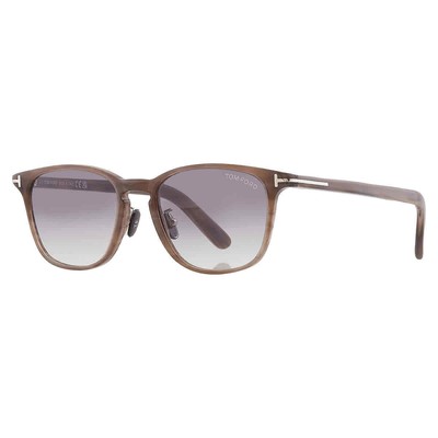 Pre-owned Tom Ford Smoke Gradient Square Men's Sunglasses Ft1048-d 20b 52 Ft1048-d 20b 52 In Gray