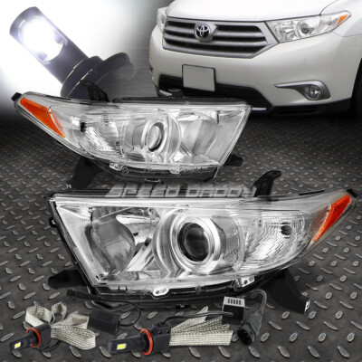 U-HALO CHROME PROJECTOR AMBER SIDE HEADLIGHT+6000K LED BULB FOR 11-13 HIGHLANDER