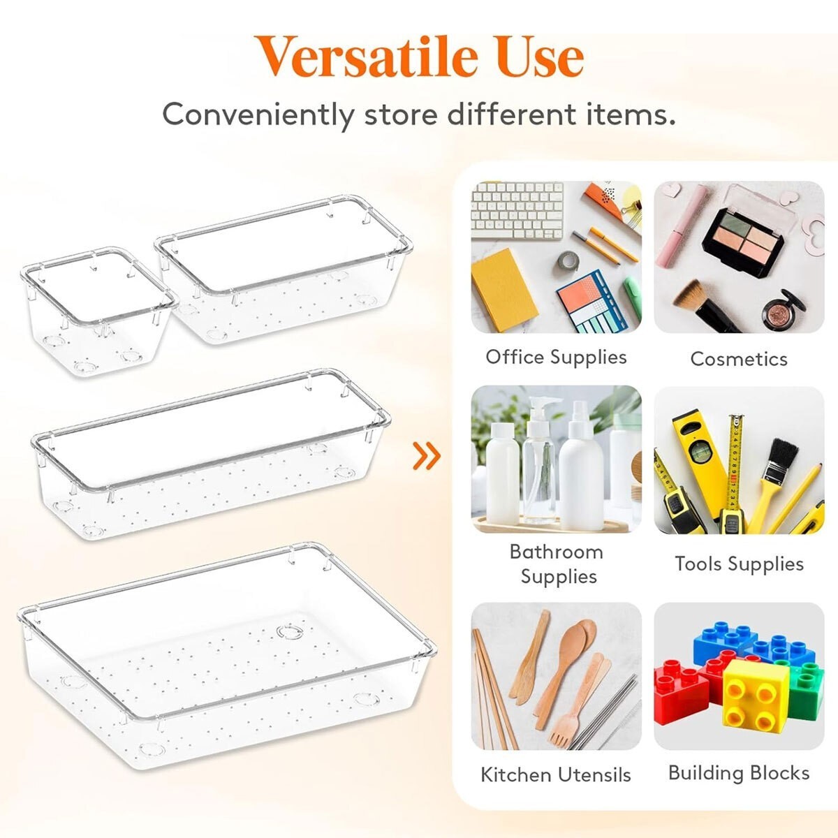 Clear PET storage tray set — view 13