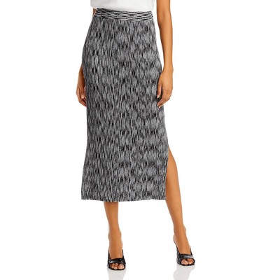 Just Female Женская ч/б трикотажная юбка миди-стрейч длиной ниже колена XS BHFO 1639