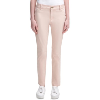 

Calvin Klein Женские бежевые трикотажные узкие брюки из твила с высокой посадкой  BHFO 6035, Latte