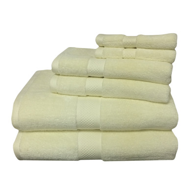 Superior 6 PC Bamboo Cotton Blend Towel Set Highly Absorbent Hotel & Spa Quality