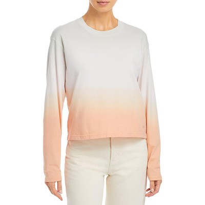 

ATM Женская оранжевая хлопковая футболка с эффектом омбре  BHFO 3487, Dove/flamingo ombre