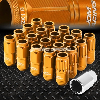 ОТКРЫТЫЙ КОНЕЦ ОРАНЖЕВОГО АЛЮМИНИЕВОГО ШЛИЦА С 16 ВЫСТУПАМИ + 4 СТОПОРНЫЕ ГАЙКИ + КЛЮЧ M12X1,5 50 ММ 21 ММ В ДИАМЕТРЕ