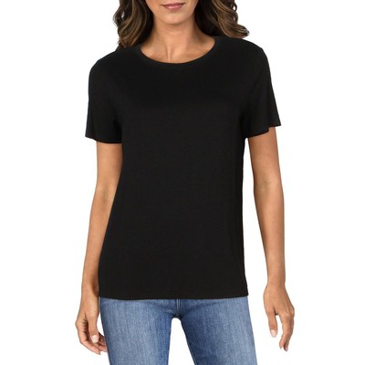 

Женская черная футболка с круглым вырезом и коротким рукавом Eileen Fisher  BHFO 8961, Черный