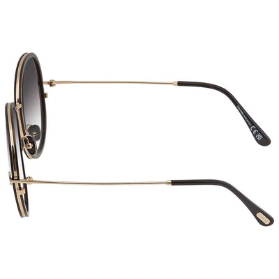 Pre-owned Tom Ford Gradient Smoke Round Ladies Sunglasses Ft0946 01b 58 Ft0946 01b 58 In Gray