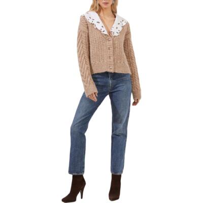 

Женский кардиган с воротником-рубашкой ASTR the Label Pemberley Cozy Collar BHFO 0306, Taupe