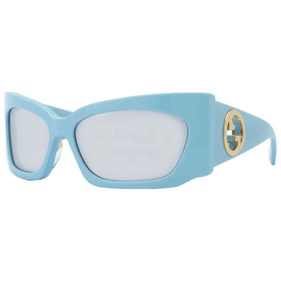 Pre-owned Gucci Silver Wrap Ladies Sunglasses Gg1412s 005 62 Gg1412s 005 62