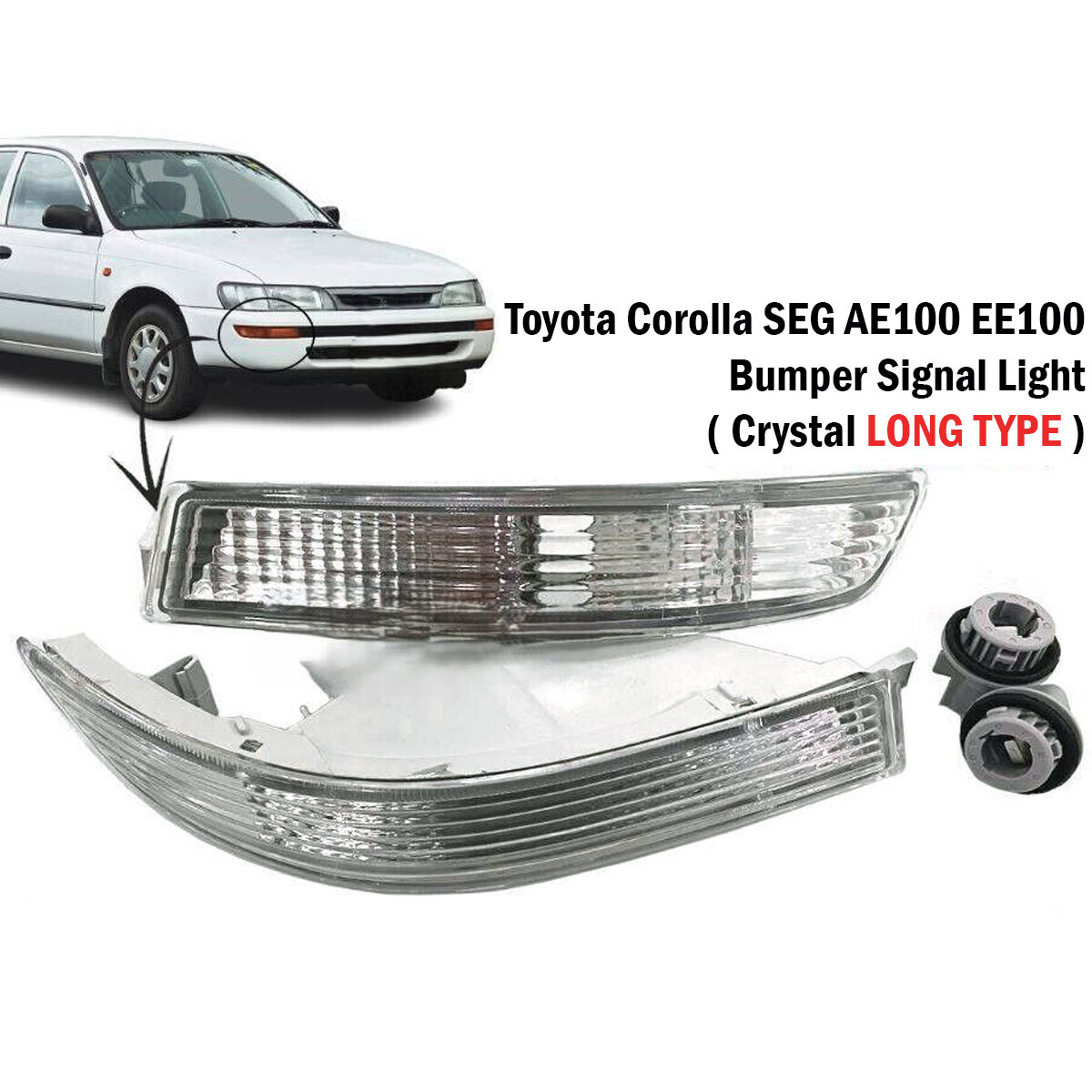 Crystal Bumper Indicator Light Lamp For Toyota Corolla AE100 AE101 1992-1993