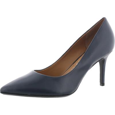 Calvin Klein Womens Gayle Navy Leather Heels Shoes 6.5 Medium (B,M) BHFO 6721
