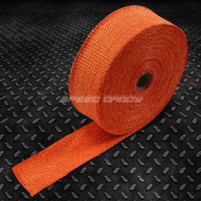 2X 50 ФУТОВ / 15 М СТЕКЛОПЛАСТИКОВЫЙ ВЫПУСКНОЙ КОЛЛЕКТОР // ТЕПЛОВАЯ ПЛЕНКА ДЛЯ ТРУБ ТУРБОНАДДУВА ОРАНЖЕВОГО ЦВЕТА