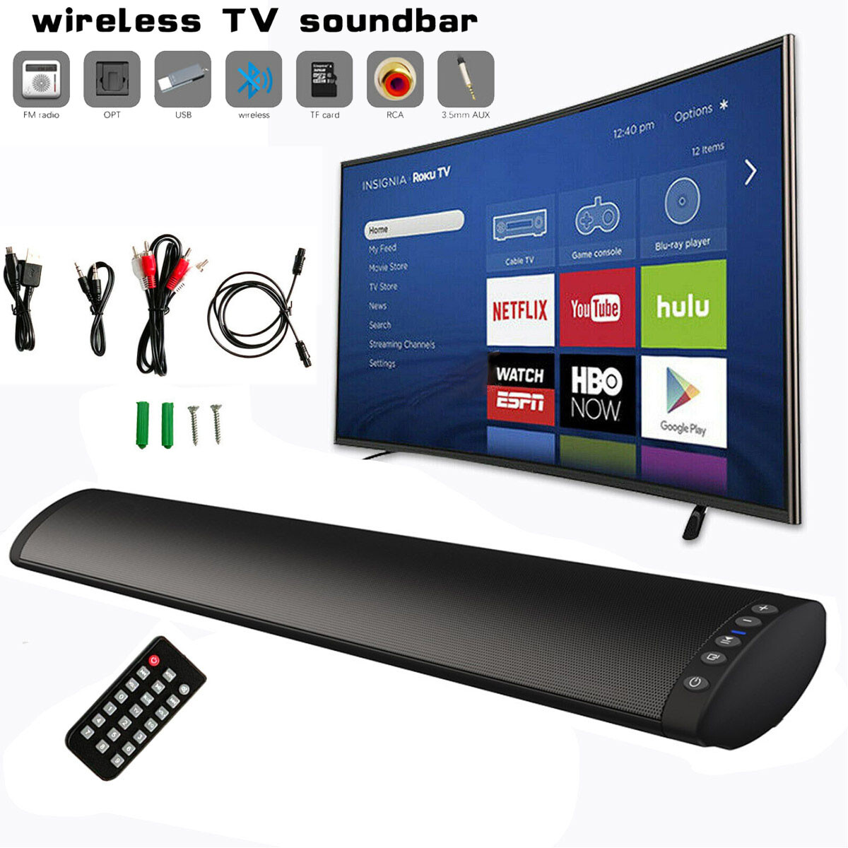 Wireless Powerful TV Sound Bar Home Theater Subwoofer Soundbar with Bluetooth