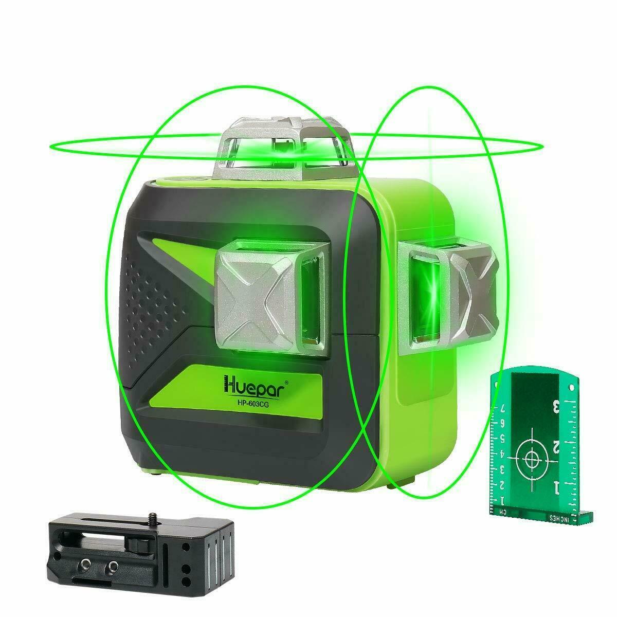 Kreuzlinienlaser Huepar 603CG  3 x 360° grün Kreuzlaser selbstnivellierend