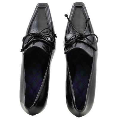 Pre-owned Burberry Black Leather Storm Court Pumps