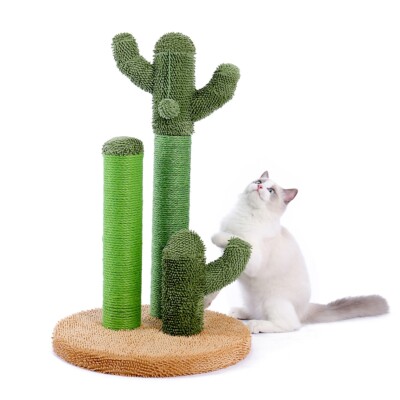 Cat Scratching Post Cactus Cat Scratcher Featuring with 3 Scratching Poles 21 In