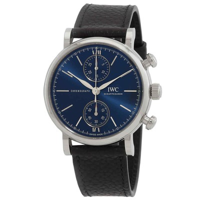 Pre-owned Iwc Schaffhausen Iwc Portofino Chronograph Automatic 'laureus Sport For Good' Blue Dial Men's