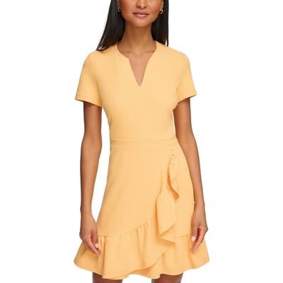 Короткое мини-платье Karl Lagerfeld Paris Женское желтое вечернее платье 14 BHFO 1585