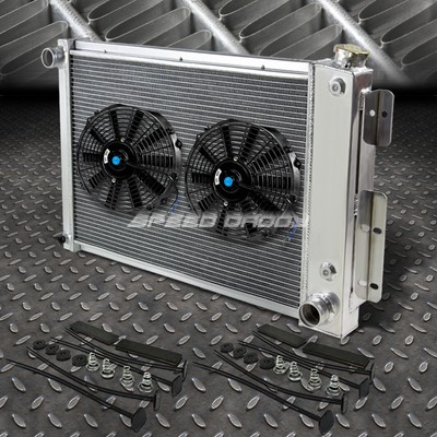 3-РЯДНЫЙ АЛЮМИНИЕВЫЙ РАДИАТОР + 2X10 ВЕНТИЛЯТОРОВ ЧЕРНОГО ЦВЕТА ДЛЯ 67-69 CHEVY CAMARO/FIREBIRD T/A V8