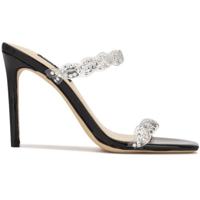 

Nine West Womens Ziggle 3 Серебряные лакированные туфли на каблуке 8.5 Medium (B, M) BHFO 1605, Ясный
