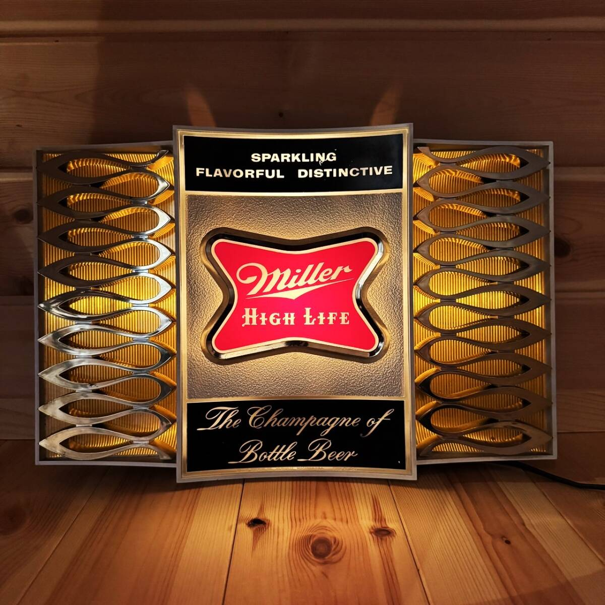 70年代 美品ビンテージMiller High Lifeブラケットライト サイン 70年代 美品ビンテージMiller High Lifeブラケットライト サイン