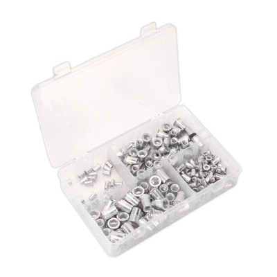 Sealey Threaded Insert (Rivet Nut) Assortment 200pc M4-M8 Splined Metric