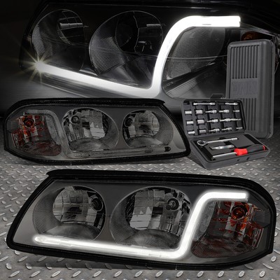 ДЛЯ 00-05 CHEVY IMPALA LED DRL ДЫМЧАТЫЙ КОРПУС ПРОЗРАЧНЫЕ УГЛОВЫЕ ФАРЫ + НАБОР ИНСТРУМЕНТОВ