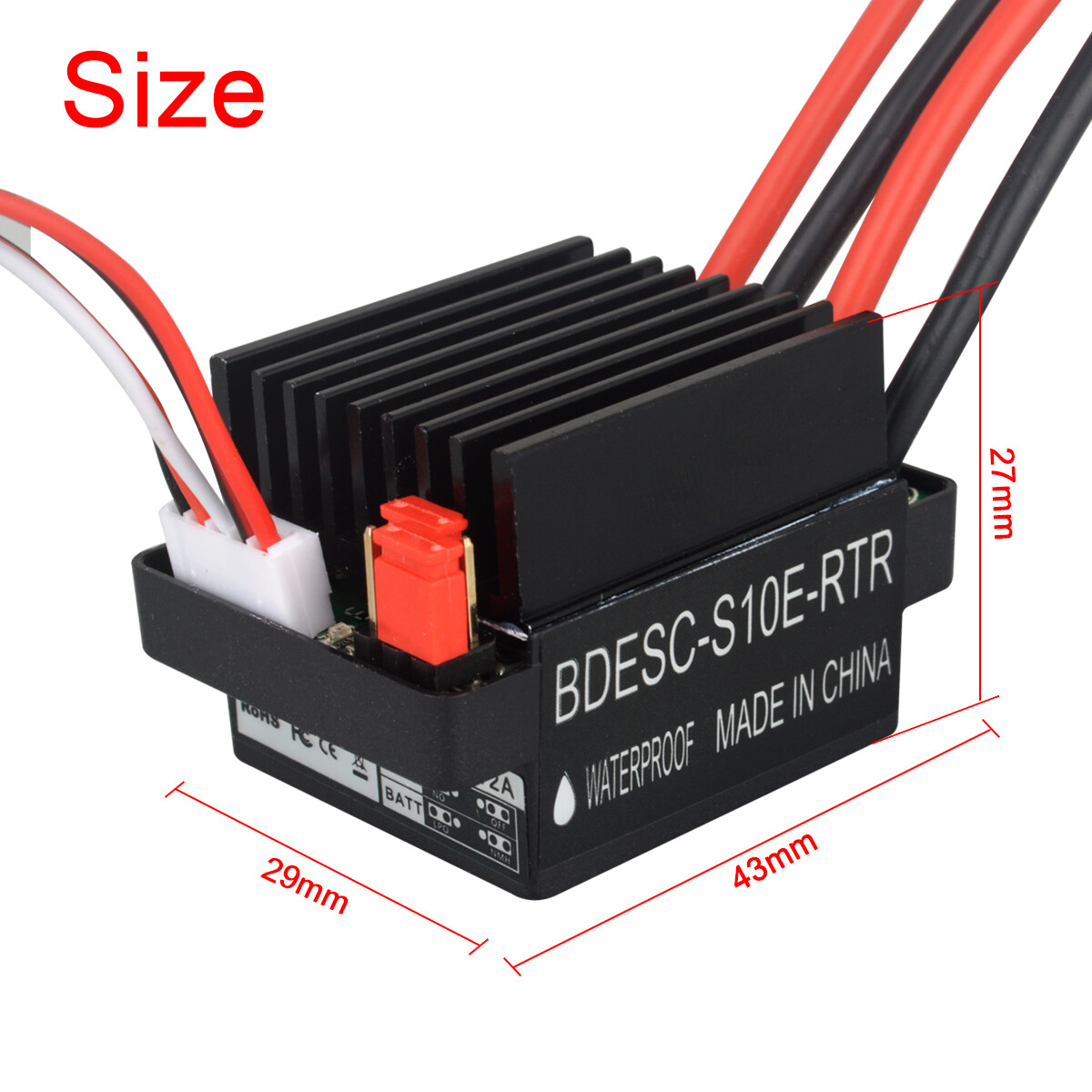 For RC Boat Car Double Way 320A ESC Brush Motor Speed Controller w/ Cooling Fan