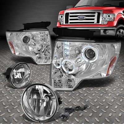 ДВОЙНОЙ ПРОЕКТОР HALO + СВЕТОДИОДНАЯ ПРОЗРАЧНАЯ ФАРА + ХРОМИРОВАННАЯ ПРОТИВОТУМАННАЯ ФАРА + ПЕРЕКЛЮЧАТЕЛЬ ДЛЯ ПИКАПА 09-11 F150