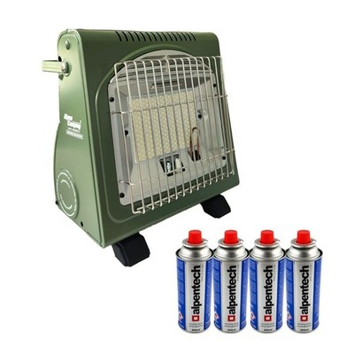 Chauffage à gaz mobile 1700W + 4 cartouches gaz ALPEN CAMPING