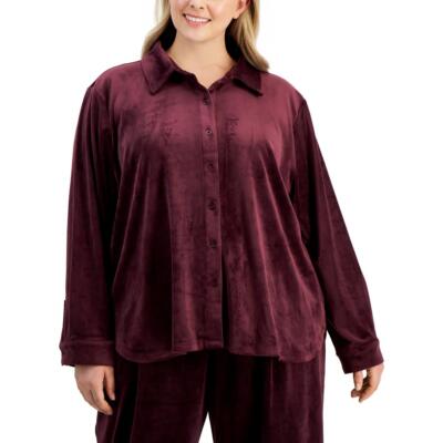 Женская блузка Calvin Klein из велюра с воротником на пуговицах Plus BHFO 5541