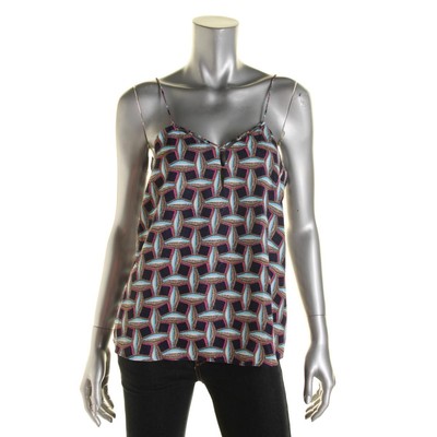 Женская рубашка-майка Cooper & Ella из темно-синего крепа с вырезом и принтом S BHFO 4122