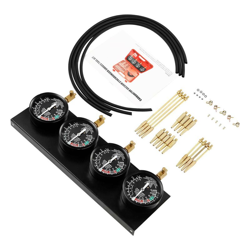 SPORTARC Fuel Vacuum Gauge 2 Cylinder Balancer, Motorcycle Carburetor Vacuum Gauge Balancer Synchronizer Tools with Vacuum Hose Kit