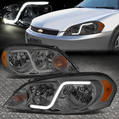 [LED DRL]ДЛЯ 06-16 CHEVY IMPALA LIMITED ФАРЫ MONTE CARLO ДЫМЧАТЫЕ/ЯНТАРНЫЕ