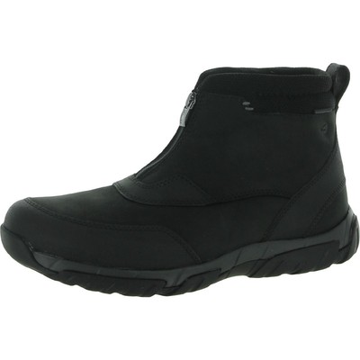 Черные кожаные непромокаемые ботильоны Clarks Mens Grove 9.5 Medium (D) BHFO 9553